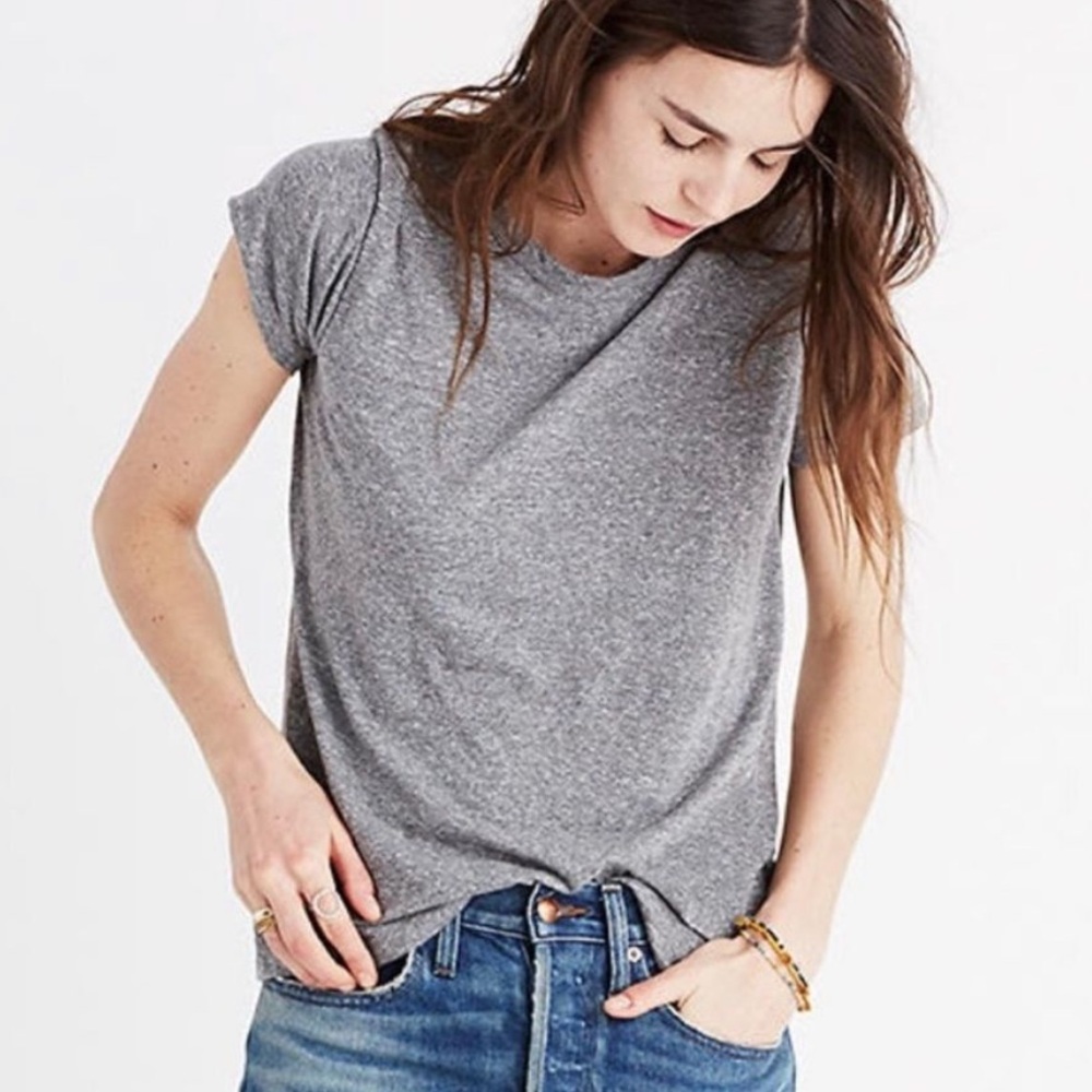 MADEWELL Triblend Ex-Boyfriend‎ Tee Shirt Size Large Modern Minimalist gray